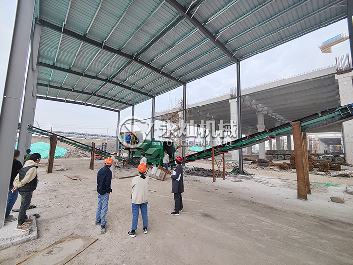 浙江寧波建筑垃圾分揀設備生產現場